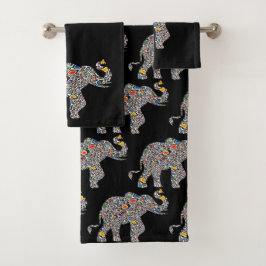 Elephant in een Psychedelic Cheetah Pattern Bad Handdoek
