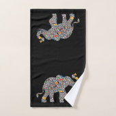 Elephant in een Psychedelic Cheetah Pattern Bad Handdoek (Handdoek)