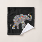 Elephant in een Psychedelic Cheetah Pattern Bad Handdoek (Wasdoekje)