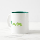 Elephant in Green Tweekleurige Koffiemok (Voorkant links)