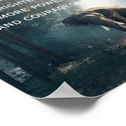 Elephant in het bos met een positief citaat poster (Hoek)