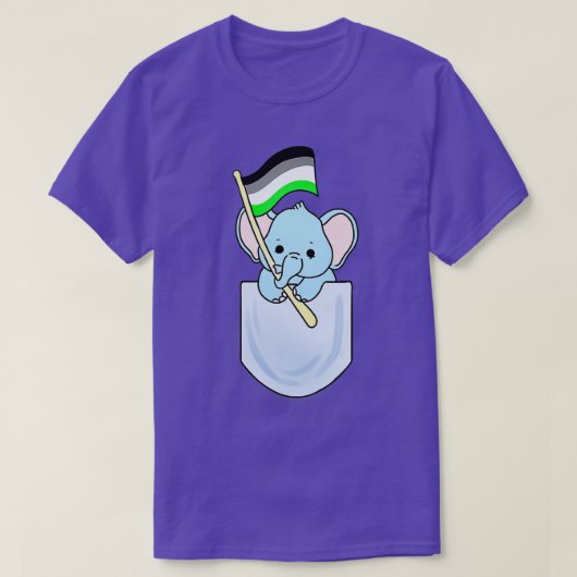 Elephant in Pocket Agender Pride T-shirt (Design voorkant)