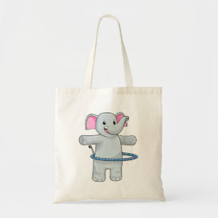 Elephant in Sports with Fitness tires Tote Bag