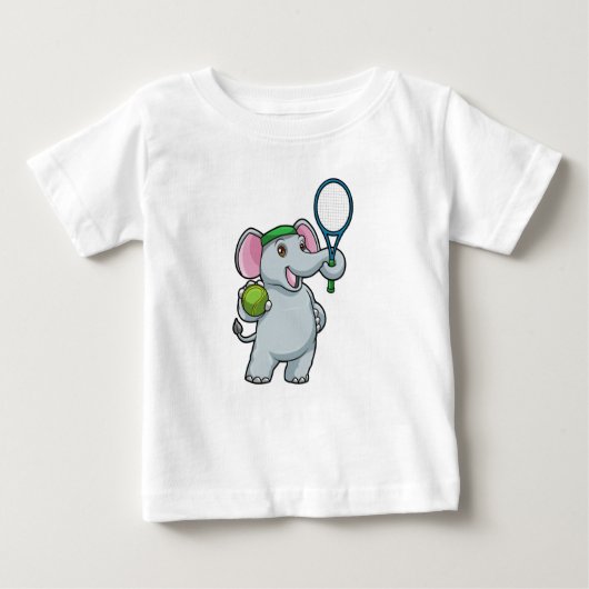Elephant in Tennis met Tennis racket (Voorkant)