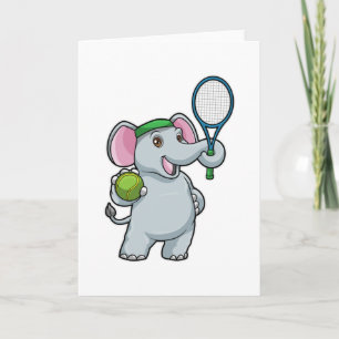 Elephant in Tennis met Tennis racket Kaart