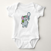 Elephant in Tennis met Tennis racket Romper (Voorkant)