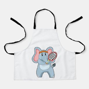 Elephant in Tennis met Tennis racket Schort