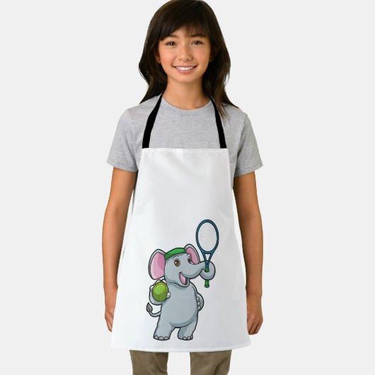 Elephant in Tennis met Tennis racket Schort (Insitu)