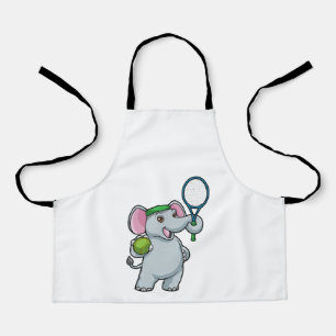 Elephant in Tennis met Tennis racket Schort