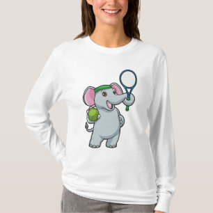 Elephant in Tennis met Tennis racket T-shirt