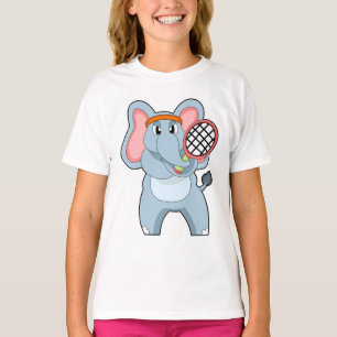 Elephant in Tennis met Tennis racket T-shirt