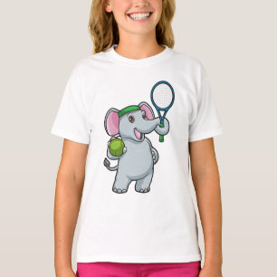 Elephant in Tennis met Tennis racket T-shirt