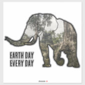 Elephant in the Ruins of Cambodia: Earth Day Stick Sticker (Vel)