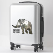 Elephant in the Ruins of Cambodia: Earth Day Stick Sticker (Koffer)