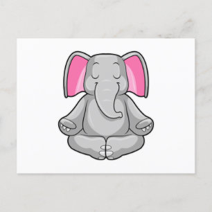 Elephant in Yoga in kruispoten Briefkaart