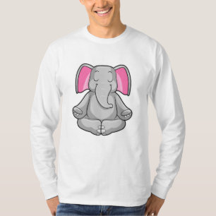 Elephant in Yoga in kruispoten T-shirt