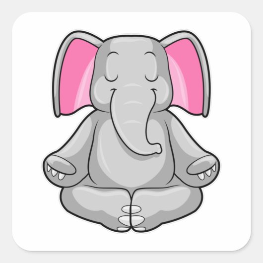 Elephant in Yoga in kruispoten Vierkante Sticker (Voorkant)