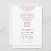 Elephant Indian Pink Baby shower Kaart (Voorkant)