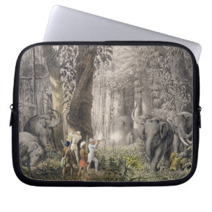 Elephant-jacht in de regio Logalla, van 'Trav' Laptop Sleeve