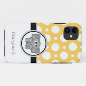 Eléphant Jaune & Blanc Polka Dot iPhone 5 Coque (Dos (Horizontal))
