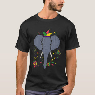 Elephant Jester Pet Cute Mardi Gras Carnival Anima T-shirt