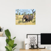 Elephant Kenya Proverb Poster (Thuiskantoor)