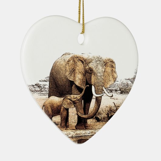 Elephant Keramisch Ornament (Rechts)