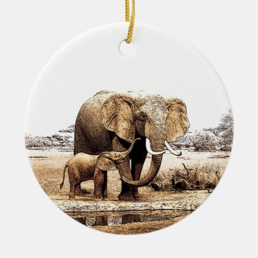 Elephant Keramisch Ornament (Voorkant)