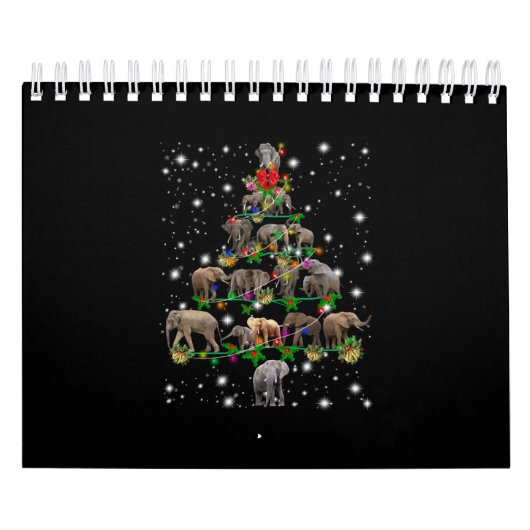 Elephant kerstboom met vlieglicht kalender (Hoes)