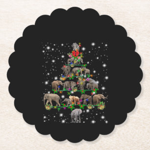 Elephant kerstboom met vlieglicht kartonnen onderzetters