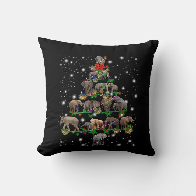 Elephant kerstboom met vlieglicht kussen (Voorkant)