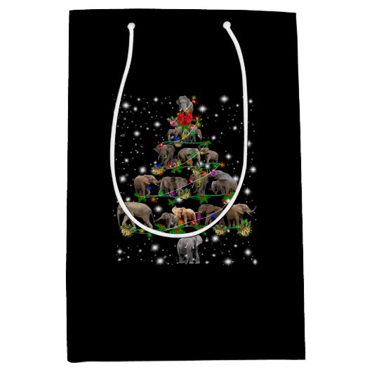 Elephant kerstboom met vlieglicht medium cadeauzakje (Voorkant)
