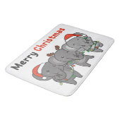 Elephant kerstdieren Elephants Merry Badmat (Gekanteld)