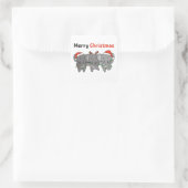Elephant kerstdieren Elephants Merry Vierkante Sticker (Tas)