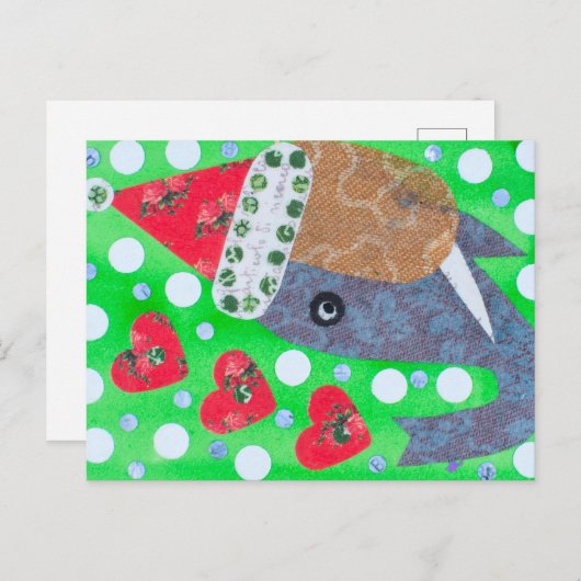 Elephant Kerstfeest Joy Briefkaart (Voorkant / Achterkant)