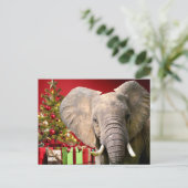 Elephant kerstgroet briefkaart (Staand voorkant)