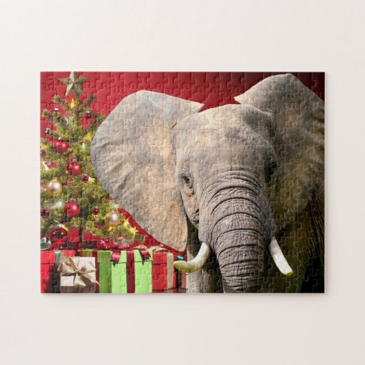 Elephant kerstgroet legpuzzel (Horizontaal)