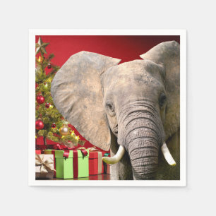 Elephant kerstgroet servet