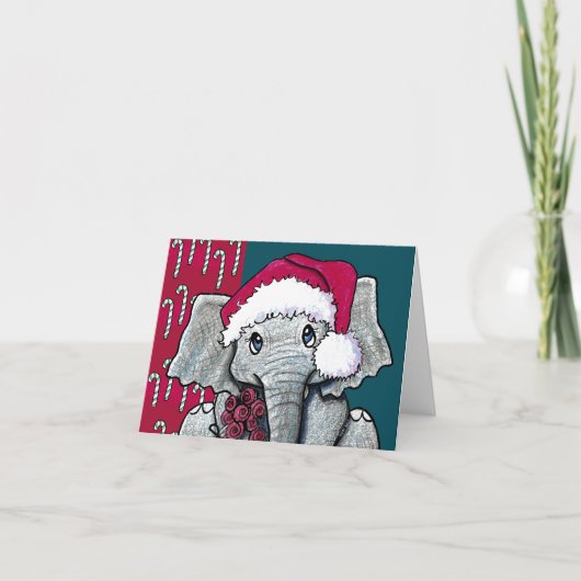 Elephant-kerstkaart Feestdagen Kaart (Voorkant)