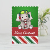 Elephant-kerstkaart Kaart (Staand voorkant)