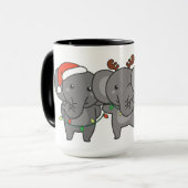 Elephant Kerstmis Animals Cute Mok (Voorkant links)