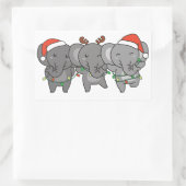 Elephant Kerstmis Animals Cute Square S Rechthoekige Sticker (Tas)