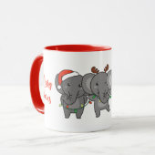 Elephant Kerstmis Animals Cute Wrapping Mok (Voorkant links)