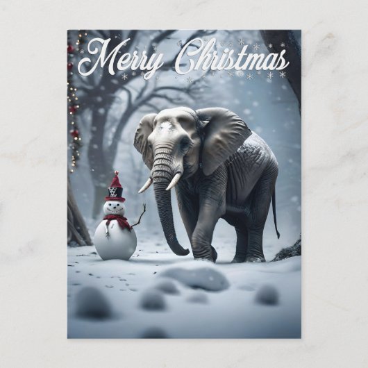 Elephant Kerstmis Briefkaart (Voorkant)