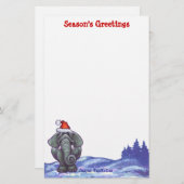 Elephant Kerstmis Briefpapier (Voorkant / Achterkant)