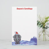 Elephant Kerstmis Briefpapier (Staand voorkant)