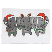 Elephant Kerstmis Dieren kotsen Grote Gi's Groot Cadeauzakje (Achterkant)
