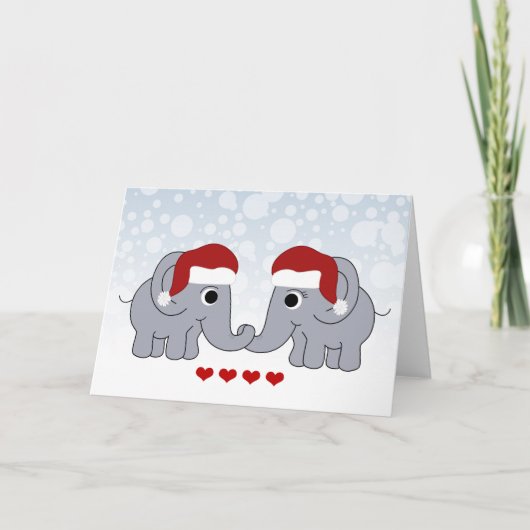 Elephant Kerstmis Feestdagen Kaart (Voorkant)