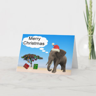 Elephant Kerstmis Feestdagen Kaart