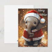 Elephant Kerstmis Feestdagenkaart (Voorkant / Achterkant)